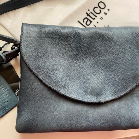 Latico Leathers Marcus Crossbody Like NEW Color Denim Blue - Picture 2 of 5
